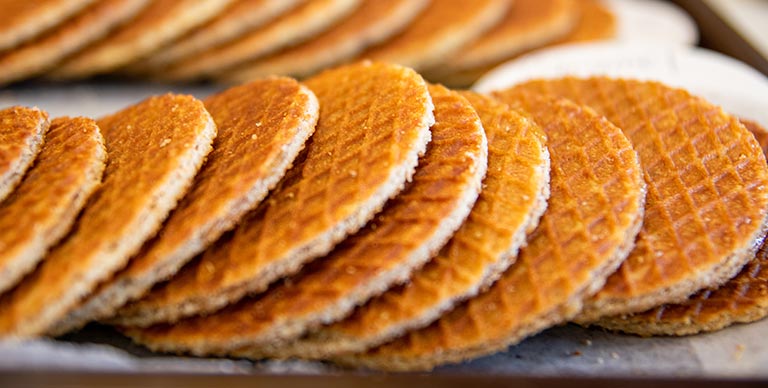 A plate of stroopwafels